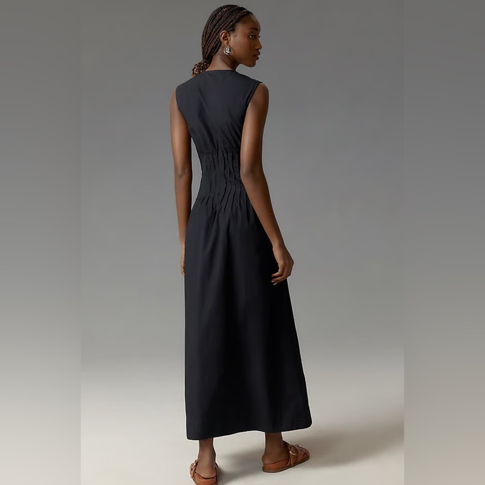 NWT! Anthropologie The Hailey Sleeveless V-Neck Pintuck Midi Dress by Maeve  1️⃣ - Picture 3 of 10